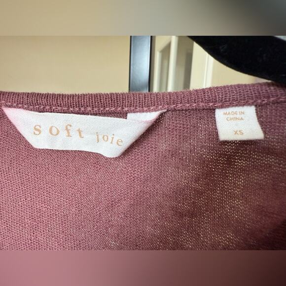 Soft Joie Linen Blend Midi Dress Mauve Sleeveless Cutout Back Women’s XS - Picture 5 of 6